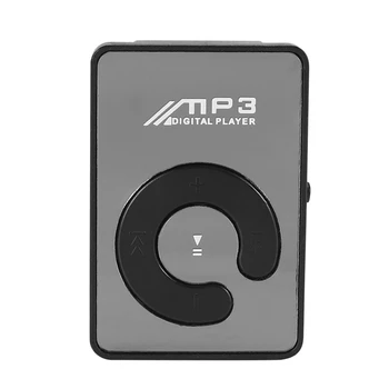 Мини Огледален Клип USB Digital Mp3 Музикален Плейър С Поддръжка на 8GB SD TF Карта Черен