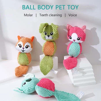 Интерактивна Пищащая плюшен играчка за кучета, Мека играчка за животни, Дъвчене играчка за средни Кучета