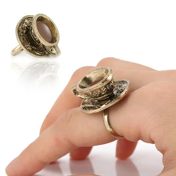 Пънк мода и индивидуалност, топла разпродажба, ретро-женски пръстен за утайка от чаша, Европейски дизайн, изкуствени пръстени, бижута на едро