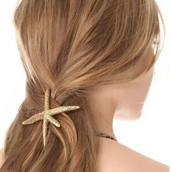 Модни Реколта Метални Щипки за коса във формата на морски звезди, За жени и Момичета, Аксесоари за коса от сплав