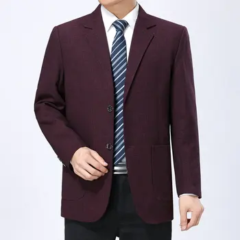 Универсален мъжки сако, палто лаконичного намаляване на два цвята, подходящи за бизнес и ежедневни случаи, стилен однобортный костюм