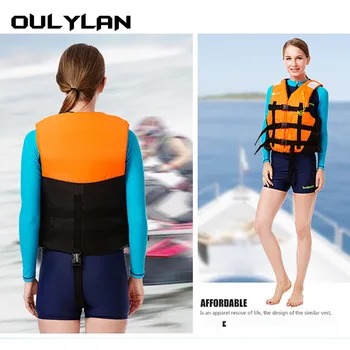 Oulylan, Спасителна жилетка за плаващи по водни спортове, Спасителна жилетка за възрастни, спасителна жилетка, с свистком, костюм за плуване, Спасителна жилетка от полиестер за деца