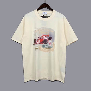 Тениска 23SS RH с принтом състезателна кола, Ежедневни мъжки дамски тениска, Летни блузи оверсайз, мъжки модни тениска с къс ръкав