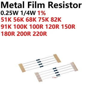 500ШТ 1/4 0,25 W W Метален филмът резистор 1R 10R R 4,7 3,3 R 30R 33R 47R 68R 100R 220R 200R 330R 470R 680R 1K 10K 4,7 K K 470K -1M 1%