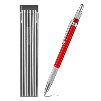 Молив за заварчици с 12 бр. заправками със сребристи ленти, метални маркер, механична заваряване молив, Трубоукладчики, производство, червен