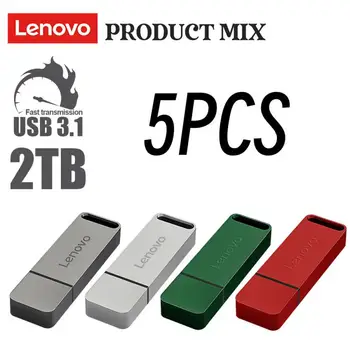 5 бр./лот Lenovo Цветен USB флаш-диск 2 TB 1 TB Мини-Стик 128/256/512 GB Флаш памет USB 3.1 Високоскоростна флаш-диск За Ps4/ps5