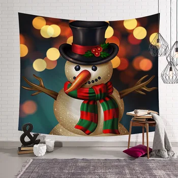 Коледен Гоблен, монтиран на стената, Снежен човек, Подвесная плат, Начало декор, Коледни стенни декорации за дома Feliz Навидад
