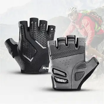 Велосипедни ръкавици, за половината от палеца, течен силикон, заглушителен, мини, дишащи, Мъжки, дамски, спортни, колоездене, Културизъм, ръкавици за фитнес