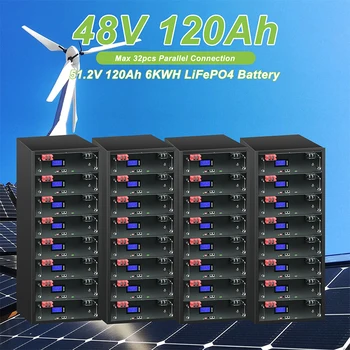 Батерия LiFePO4 48V 100Ah 120Ah 200Ah Макс 32шт Протокол паралелно свързване на Литиево-Железофосфатная батерия