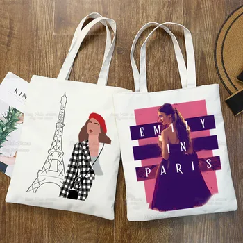 Креативна холщовая чанта-тоут Tanya In Paris, еко-чанта за пазаруване, Дамски Сгъваема плажната чанта за пазаруване