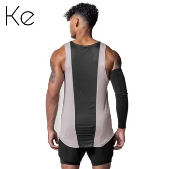 Мъжка спортна жилетка KE Summer gym, Ежедневни бързосъхнеща дишаща тениска с плечевыми вложки, Свободна баскетболно тренировочная тениска без ръкави