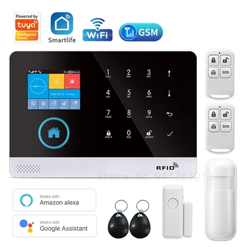 Умна аларма Hristo за домашна охранителна система 433 Mhz WiFi GSM Аларма Безжична Sasha Smart House Control App