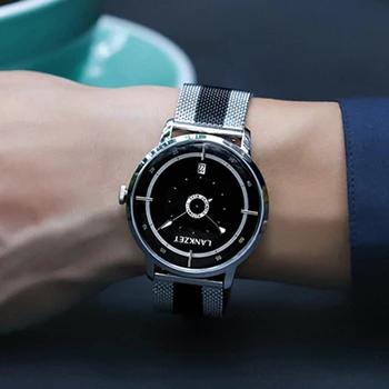Луксозни Мъжки Бизнес автоматични механични часовника 40 мм от неръждаема стомана, водоустойчив часовници, Модни часовници LANKZET 2023