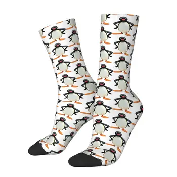 Забавен Щастлив Чорап за Мъже Pingu Harajuku с участието на Пингвин и Животните, Качеството на Чорап с Принтом на Екипажа, Всекидневни Подарък