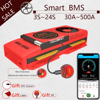 Smart BMS 4S LiFePO4 12 24 36 48 В 30A ~ 500A литиево-йонна LTO 3 S 7 S 8 S, 10 S 12 S 13 S 16 S 24 S bms балансная такса Bluetooth приложението за слънчева