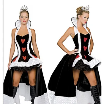 Секси костюм на Кралицата на Сърца, женски възрастен костюм на Алиса в Страната на чудесата, Хелоуин, Парти, Cosplay, Карнавалните костюми, Костюм на Вещица, вампир, дявол