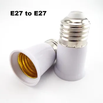 Удължител за основание на лампата E27 E27 на 65 mm, конвертор на притежателя на лампата E27-E27, огнезащитни адаптер за контакти лампи, електрически крушки