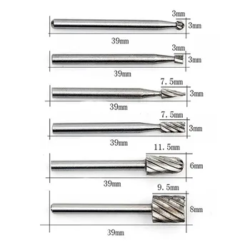 Крепежни елементи 39 мм, HSS с Въртящи се инструменти, Бормашина Дървени разменяйте инструменти за Шлайфане износоустойчива 6 бр. комплект резервни трайни