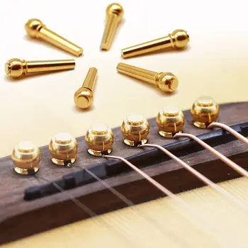 Фиксирани Метални, месингови китара народни Болтове за моста, Държач за Ладов, Твърди тънки Нокти за китарни струни