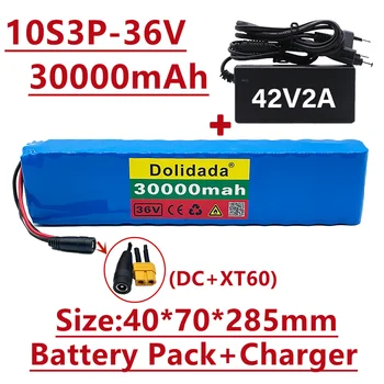 10s3p 36V 30000mah batterie pack 600W, geeignet für Xiaomi m365 Pro eBike fahrrad, mit gebaut-in 20A BMS ladegerät