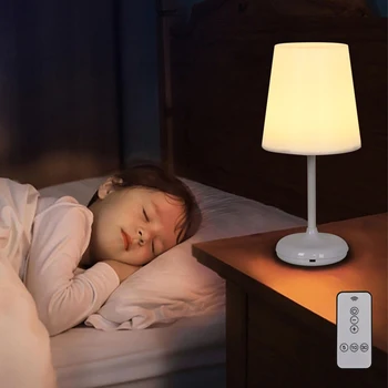 Led Нощни лека нощ, Безжична Настолна лампа, USB Зареждане, лампа за четене с дистанционно управление, сензорен екран сензор за хол, спалня