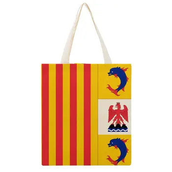 Флаг на Прованс-Алпите-Лазурния Бряг, Холщовая чанта-тоут, двойна новост, холщовая чанта, Ботаническата раница, в чантата си най-високо качество