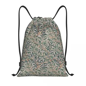 William Morris Реколта чанти на съвсем малък от ивовой клони за тренировки, Раници за йога с цветен текстил дизайн, Спортна чанта за фитнес зала
