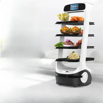 Интелигентен робот за доставка на храна в хотел-ресторант Hotpot, автоматичен товарен вагон-ресторант под наем.