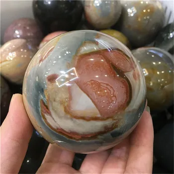 Естествен кварцов кристал от Океана Яспис, полиран Каменна топка, украса за дома, подарък