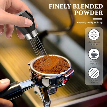 2 БР. Мешалка за кафе Еспресо, инструмент WDT, черен и сребрист Мини-бъркалка за разбъркване на еспресо, Професионални Кафе