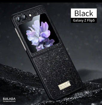 Цветна Лъскав Калъф за телефон Samsung Galaxy Z Flip 3 4 5 Flip5 Flip4 Flip3 5G устойчив на удари Защитен Калъф за Предотвратяване на падане