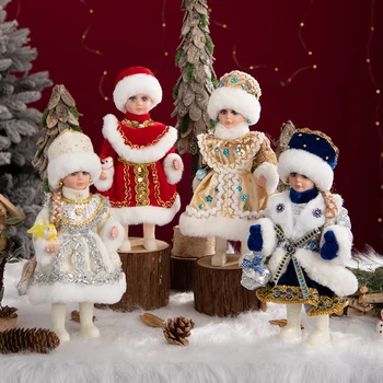 Коледен Ангел Коледна Украса Бижута Електрически Дядо Коледа Снегурочка Музикален Танцов Подарък Декорация За дома Навидад