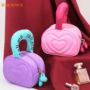 Малка чанта-тоут с ватирана подплата във формата на сърце за жени, модни лилави чанти за съхранение, дизайнерска дамска чанта с писмото принтом