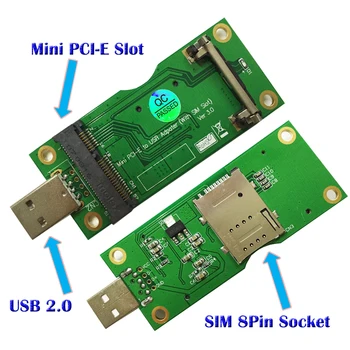 Адаптер Mini PCI-E-с USB слот за SIM-карти за модул WWAN/LTE преобразува безжична мини-картата 3G/ 4G в USB порт.