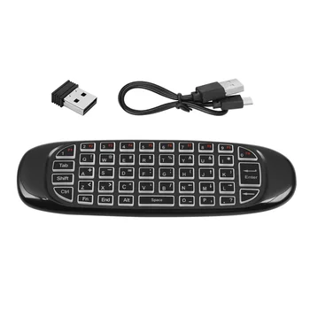 2.4 G RF дистанционно Управление Air Mouse Безжична клавиатура Гласова осветление C120 за Android Smart TV Box