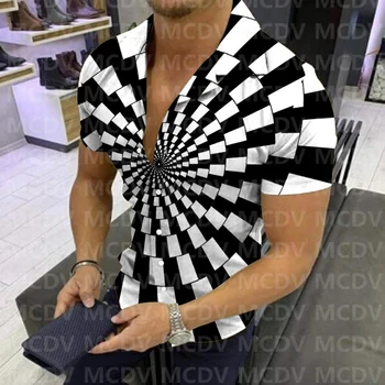 Черна дупка, художествен модел, ежедневни риза с 3D принтом, мъжки хавайска риза