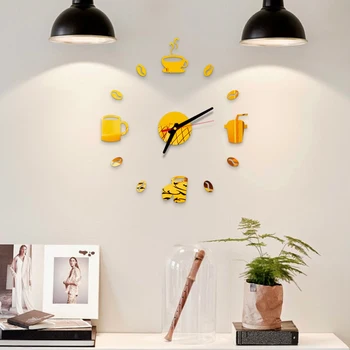 Декоративни Елементи Огледални Стенни Часовници, За Стая Кристално чисти и Прости За използване на Екологично Самозалепващи Лесни За подмяна