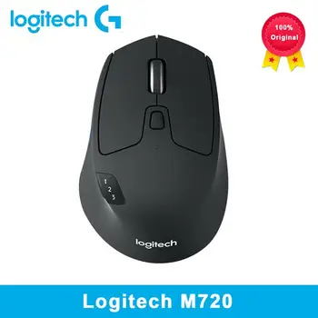 Безжична мишка Logitech M720 2,4 Ghz Bluetooth 1000 точки на инч, игра на мишката, за обединяване на двухрежимные офис геймърска мишка с няколко устройства за PC