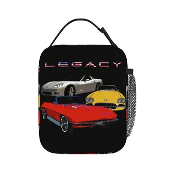 Чанта за обяд Chevy Corvette American Legacy, Изолирано чанта за обяд, кутия за Преносим Bento, Запечатани чанта за пикник за жени, деца, училище