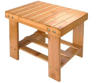 Пейка от бамбук за душ, 10-инчов Дървен стол за баня, Спалня, Кухня, Коридор, Фоайе Антре а обувките пейка