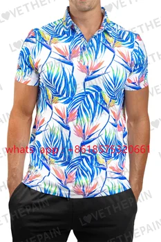 Мъжка риза за голф, лятна бързосъхнеща дишаща Поло риза с къс ръкав, Спортна тениска с изображение, риза за голф с ревера за почивка