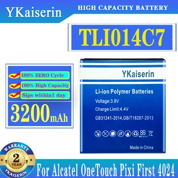 YKaiserin 3200 ма TLi014C7 Батерия за ALCATEL Onetouch Pixi First 4024D 4,0 