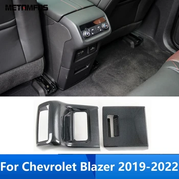 За Chevrolet Blazer 2019 2020 2021 2022 Въглеродни влакна отдушник на задната седалка Изходна капак Завърши Рамка Стикер Аксесоари За Полагане на автомобили