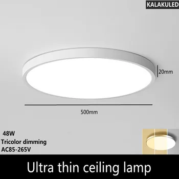 Ултра-2 см led тавана лампа, 48 Вата, изчистен 50 См, Голяма светлина в хола, студено бяло, Спалня, кухня, кабинет