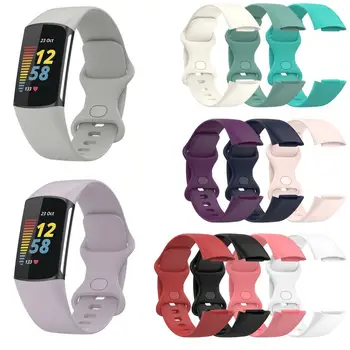 Смарт часовници със силиконови джапанки за Fitbit Charge 5, Взаимозаменяеми каишка за часовник, Спортен каишка, аксесоари за гривна