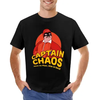 Не се страхувайте, той е тук -тениска с капитан Хаос, забавни тениски с къс ръкав, бели ризи за мъже, мъжки спортни ризи