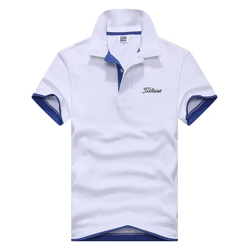 Мъжки облекла за голф, тениска Поло с къс ръкав, Спортна риза за активна почивка, мъжки връхни облекла за голф, мъжки