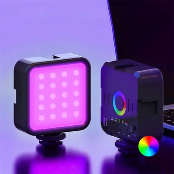 RGB Video Светлини Мини-Led Лампа за камерата и 1200 ма батерия, Акумулаторна Светодиодна лента, Лампа за Фото Видео Осветление Youtu Тик Tok, 3000-5500 До