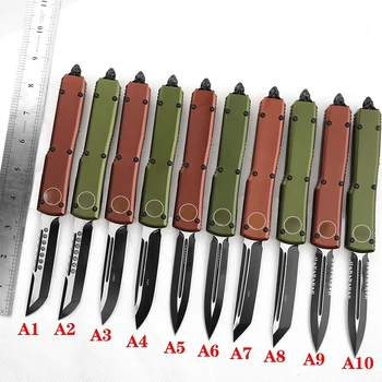 Класически нож Micro OTF Tech UT85 Серия A5 Лилав Цвят, джобен нож Combet Troo, инструмент EDC за къмпинг, инструмент за самозащита, Плодов нож