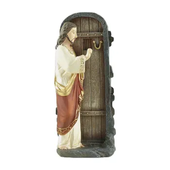 Исус Чука На вратата, украса от смола с ръчно изработени, за християнската църква, къща, Фигурки на Исус, религиозни подаръци, Директна доставка
